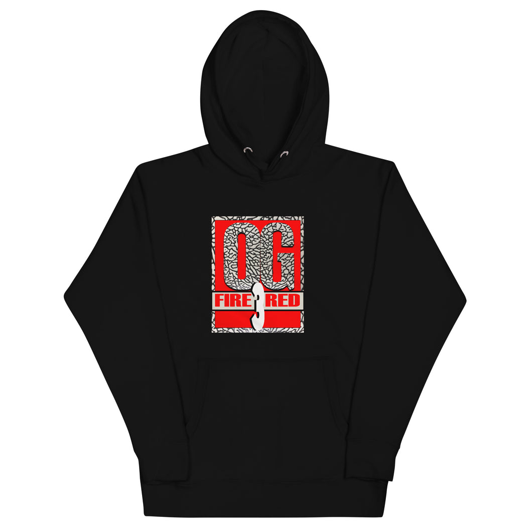 OG FIRE RED 3 HOODIE